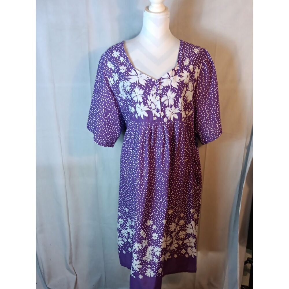 Anthony Richards Purple and White Floral Midi Dress